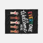 Iedereen is van harte welkom hier Idaho Teacher Fleece Deken (Voorkant (Horizontaal))