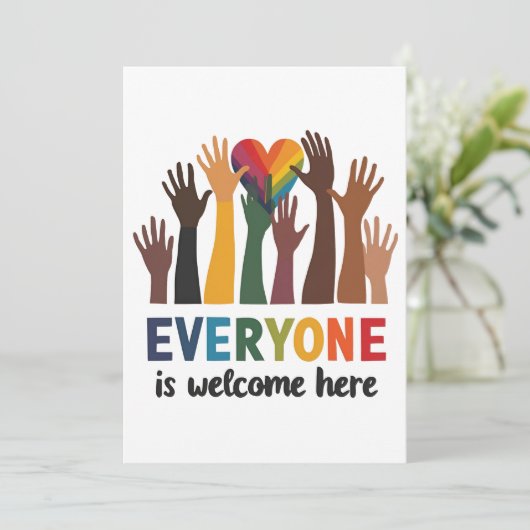 Iedereen is van harte welkom hier Idaho Teacher Kaart (Staand voorkant)