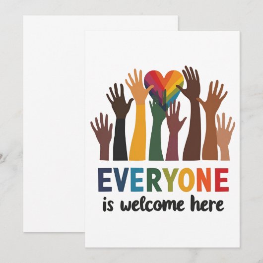 Iedereen is van harte welkom hier Idaho Teacher Kaart (Voorkant / Achterkant)