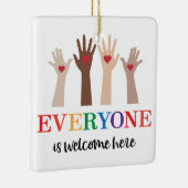 Iedereen is van harte welkom hier Idaho Teacher Keramisch Ornament (Rechts)