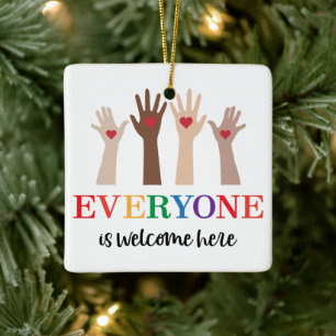 Iedereen is van harte welkom hier Idaho Teacher Keramisch Ornament