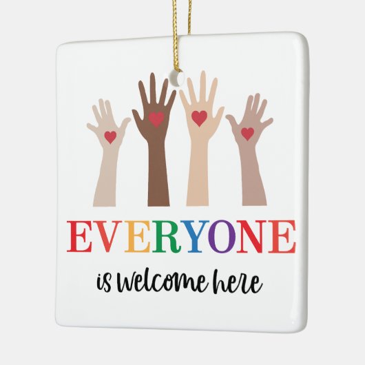 Iedereen is van harte welkom hier Idaho Teacher Keramisch Ornament (Links)