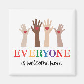 Iedereen is van harte welkom hier Idaho Teacher Magneet (Voorkant)