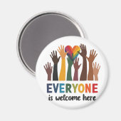 Iedereen is van harte welkom hier Idaho Teacher Magneet (Voorkant / Achterkant)