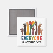 Iedereen is van harte welkom hier Idaho Teacher Magneet (Voorkant / Achterkant)