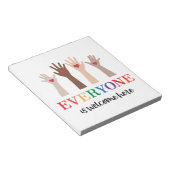 Iedereen is van harte welkom hier Idaho Teacher Notitieblok (Schuin)