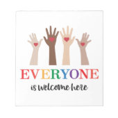 Iedereen is van harte welkom hier Idaho Teacher Notitieblok (Voorkant)