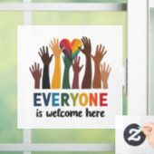 Iedereen is van harte welkom hier Idaho Teacher Raamsticker (Huis)