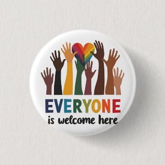 Iedereen is van harte welkom hier Idaho Teacher Ronde Button 3,2 Cm