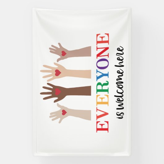 Iedereen is van harte welkom hier Idaho Teacher Spandoek (Verticaal)