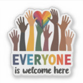 Iedereen is van harte welkom hier Idaho Teacher Sticker (Voorkant)