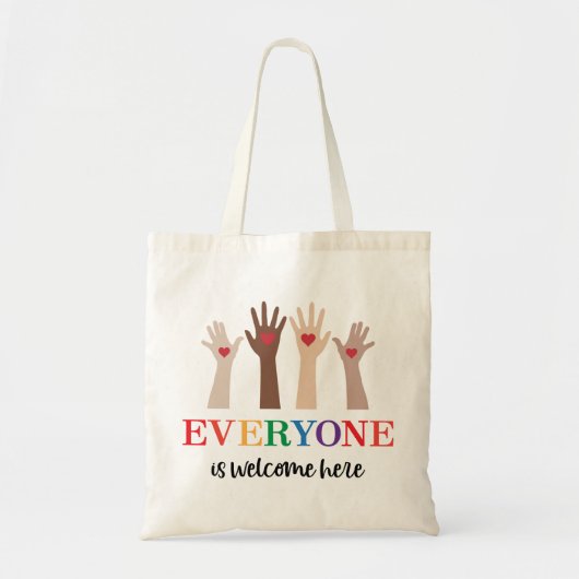 Iedereen is van harte welkom hier Idaho Teacher Tote Bag (Voorkant)
