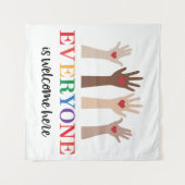 Iedereen is van harte welkom hier Idaho Teacher Wandkleed (Voorkant (horizontaal))