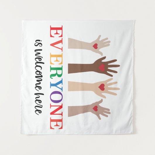 Iedereen is van harte welkom hier Idaho Teacher Wandkleed (Voorkant (horizontaal))