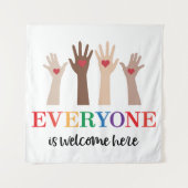 Iedereen is van harte welkom hier Idaho Teacher Wandkleed (Voorkant)