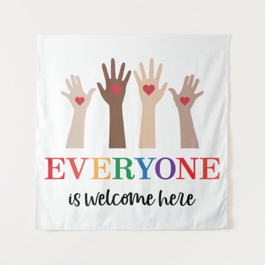 Iedereen is van harte welkom hier Idaho Teacher Wandkleed (Voorkant)