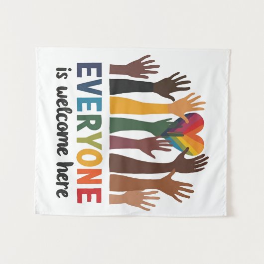 Iedereen is van harte welkom hier Idaho Teacher Wandkleed (Voorkant (horizontaal))