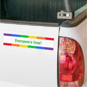 Iedereen is vrij bumpersticker (Op Truck)