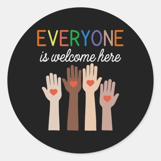 Iedereen is welkom 2 ronde sticker (Voorkant)
