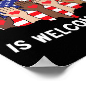 Iedereen is welkom bij American Flag for Support Poster (Hoek)