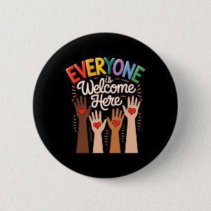 Iedereen is welkom bij Idaho Teacher 1 Ronde Button 5,7 Cm