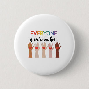 Iedereen is welkom bij Idaho Teacher 4 Ronde Button 5,7 Cm