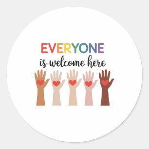 Iedereen is welkom bij Idaho Teacher 4 Ronde Sticker