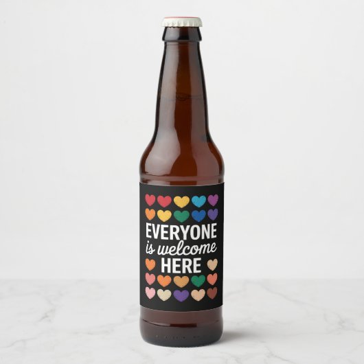 Iedereen is welkom bij LGBTQ Bier Etiket (Voorkant)
