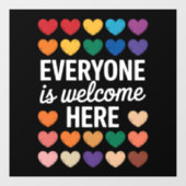 Iedereen is welkom bij LGBTQ Raamsticker (Vel)