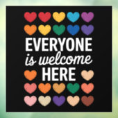 Iedereen is welkom bij LGBTQ Raamsticker (Vel 3)
