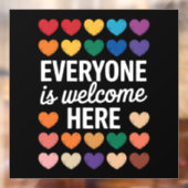 Iedereen is welkom bij LGBTQ Raamsticker (Vel 2)