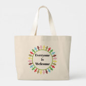Iedereen is welkom Canvas tas (Achterkant)