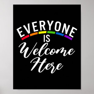 Iedereen is welkom hier biseksuele lesbische Gay P Poster