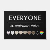 Iedereen is welkom hier Black Rug Deurmat (Voorkant)
