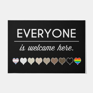 Iedereen is welkom hier Black Rug Deurmat