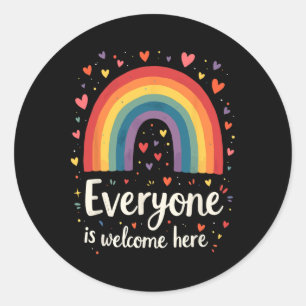 Iedereen is welkom hier Idaho Educator Pride Rain Ronde Sticker