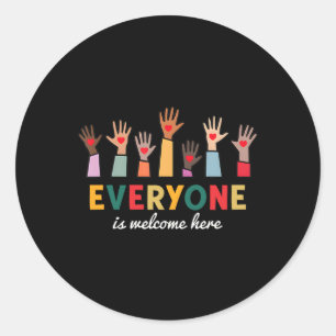 Iedereen is welkom hier Idaho Teacher 23 Ronde Sticker