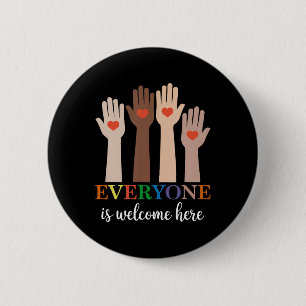 Iedereen is welkom hier Idaho Teacher 73 Ronde Button 5,7 Cm