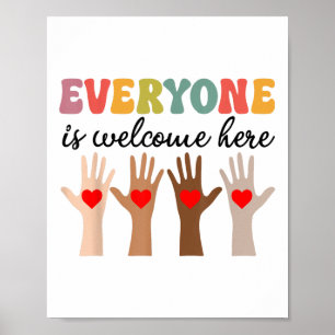 Iedereen is welkom hier Idaho Teacher Mannen Vrouw Poster