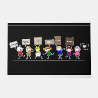 Iedereen is welkom hier, kom is dit huis deurmat