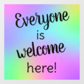 Iedereen is welkom hier raamklampen raamsticker (Vel)