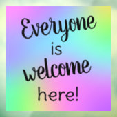 Iedereen is welkom hier raamklampen raamsticker (Vel 3)