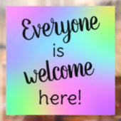 Iedereen is welkom hier raamklampen raamsticker (Vel 2)