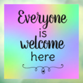 Iedereen is welkom hier raamklampen raamsticker (Vel 3)