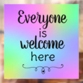 Iedereen is welkom hier raamklampen raamsticker (Vel 2)