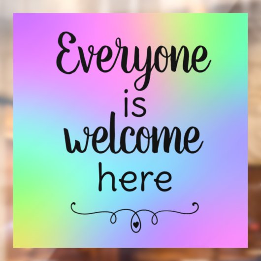 Iedereen is welkom hier raamklampen raamsticker (Vel 2)