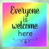 Iedereen is welkom hier raamklampen raamsticker (Vel 3)