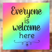 Iedereen is welkom hier raamklampen raamsticker (Vel 2)