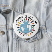 Iedereen is welkom ronde button 4,0 cm (In situ)