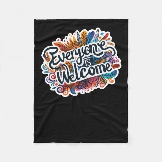 Iedereen is welkom Sticker Fleece Deken (Voorkant)